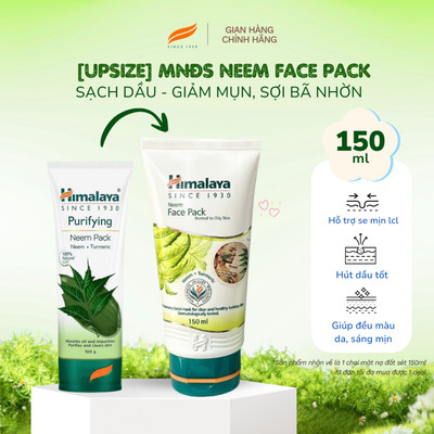 [DEAL ĐỘC QUYỀN]  UPSIZE Mặt nạ đất sét kiềm dầu giảm mụn Himalaya Neem Face Pack 150ml
