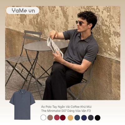 Áo Polo Nam Tay Ngắn Vải Coffee Khử Mùi The Minimalist 007 Dáng Vừa Vặn F3 24453 |YaMe|