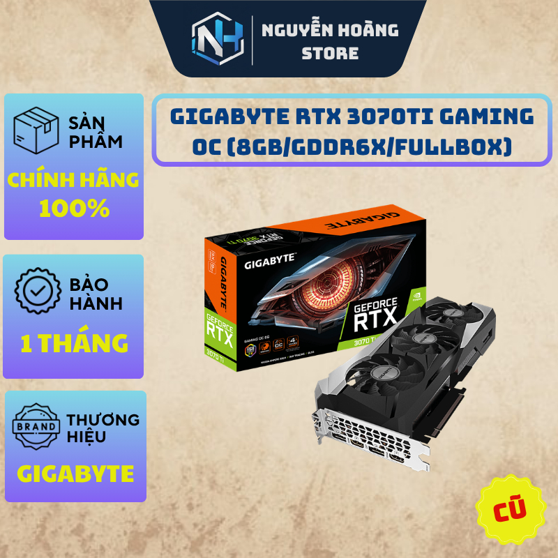 VGA card màn hình Gigabyte RTX 3070ti Gaming OC 8GB cũ