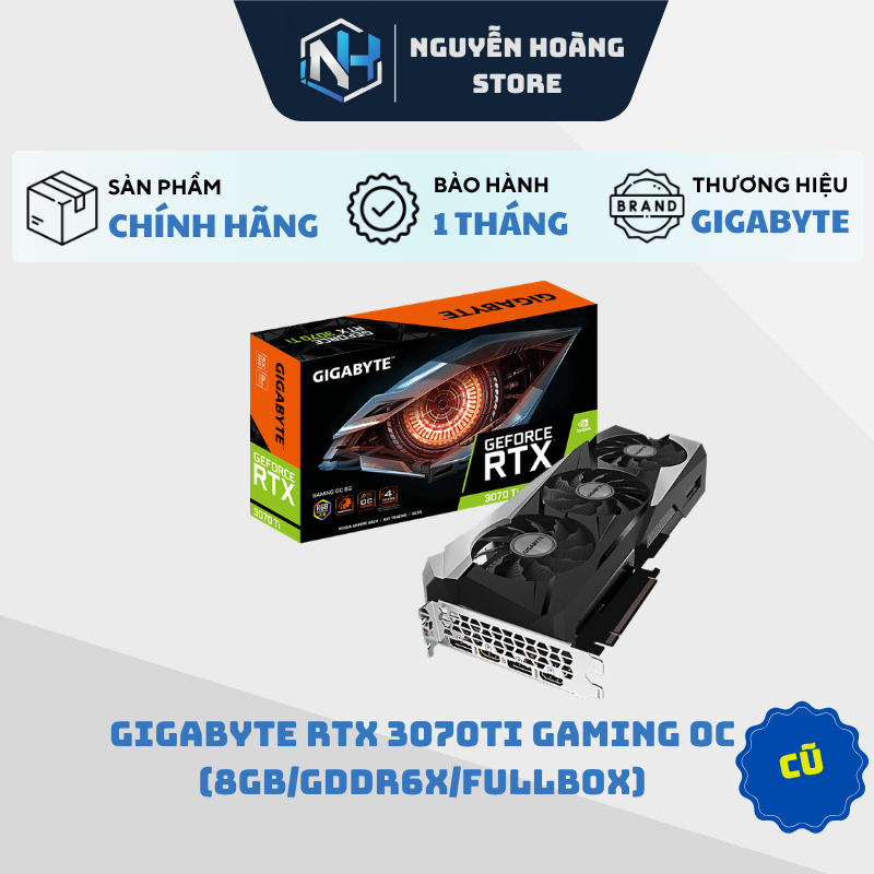 VGA card màn hình Gigabyte RTX 3070ti Gaming OC 8GB cũ