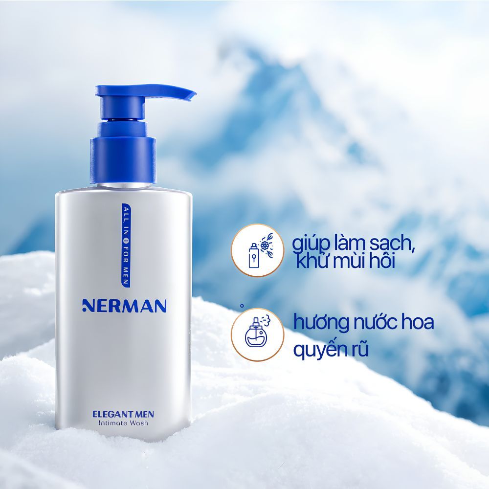 Ảnh 3 của Dung dịch vệ sinh nam Nerman làm sạch, làm thơm và khử mùi  duy trì độ ẩm tự nhiên, không gây khô da