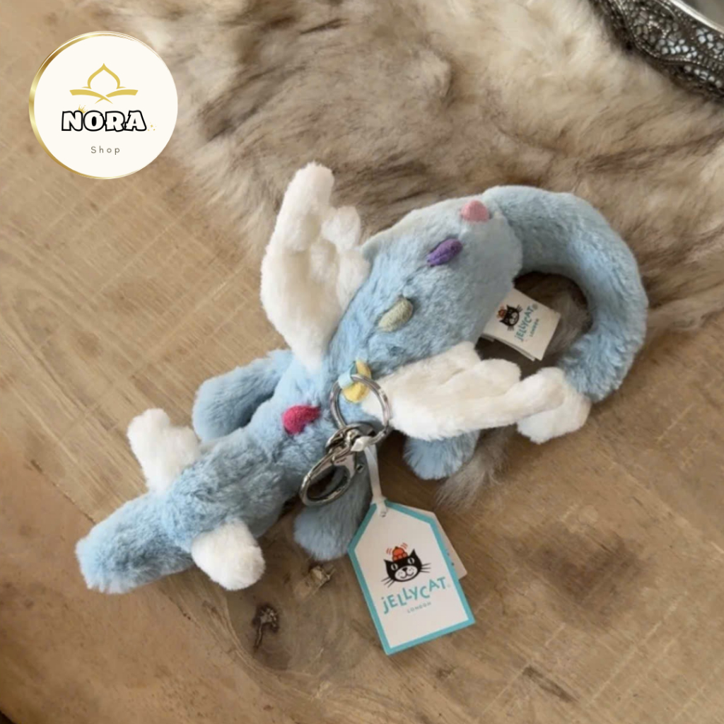 JELLYCAT Sky Dragon Bag Charm - Móc Khoá JELLYCAT Rồng Bầu Trời Dễ Thương Full Tag Tặng Túi Dustbag