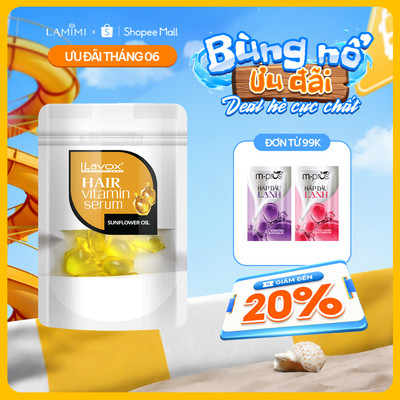 Viên Serum Dưỡng Tóc Lavox Tinh Dầu Tsubaki & Hoa Hướng Dương, Dưỡng Tóc Mềm Mượt Lamimi Chính Hãng