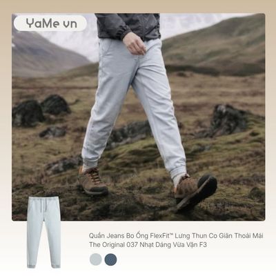 Quần Jeans Nam Bo Ống FlexFit™ Lưng Thun Co Giãn Thoải Mái The Original 037 Dáng Vừa Vặn F3 24726 |YaMe|