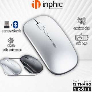 Chuột ko dây Bluetooth INPHIC M1P ko tiếng click sạc 1 lần dùng 8 tuần cho laptop MCBook PC