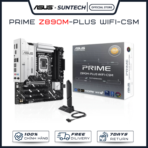Bo Mạch Chủ Mainboard ASUS Prime Z890M-Plus WiFi CSM | Intel Socket LGA1851, M-ATX, DDR5, Wi-Fi 7 - 
