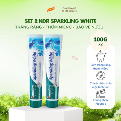 Set 2 kem đánh răng giúp trắng răng thơm miệng Himalaya Sparkling White 100g/ sản phẩm