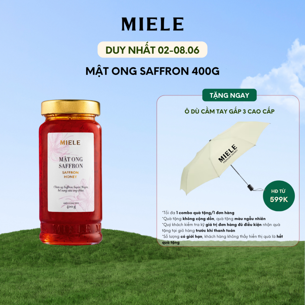 Mật Ong Saffron Miele 400g (2G Saffron, Thêm Sữa Ong Chúa)