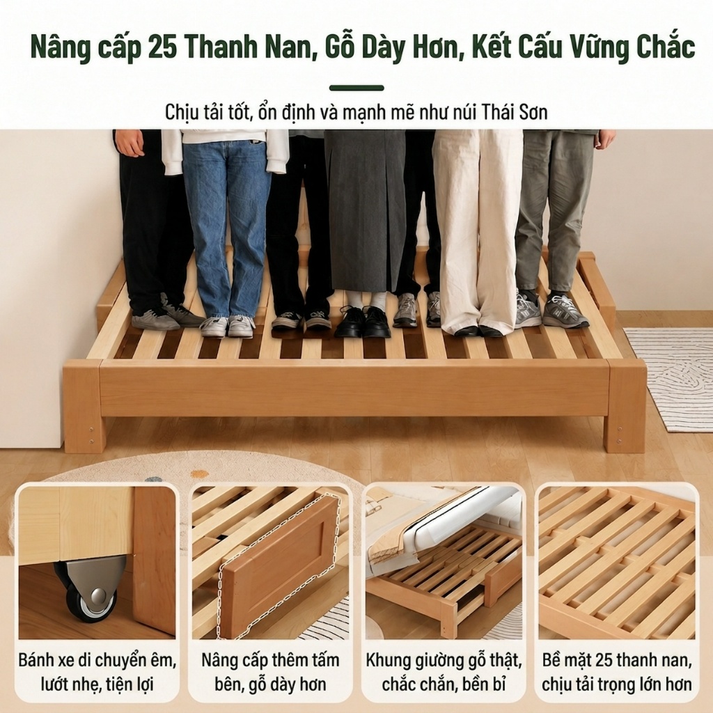 ALVIN Giường ngủ gỗ giường gấp gọn thông minh Có thể thu gọn  Gỗ thân thiện với môi trường  Chống ẩm  Chống gỉ | BigBuy360 - bigbuy360.vn