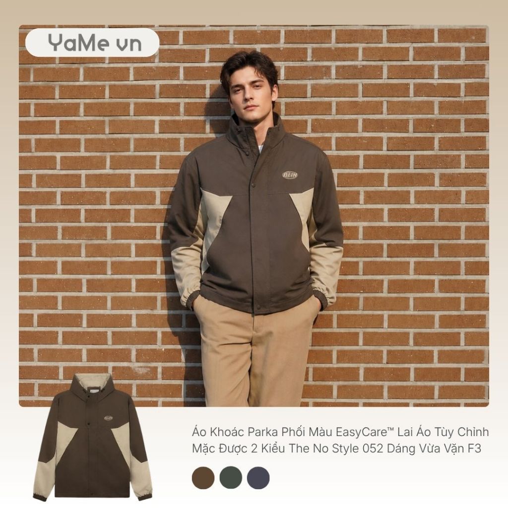 Áo Khoác Parka Phối EasyCare™ Lai Áo Tùy Chỉnh Mặc 2 Kiểu The No Style 052 Dáng Vừa F3 23460 |YaMe|
