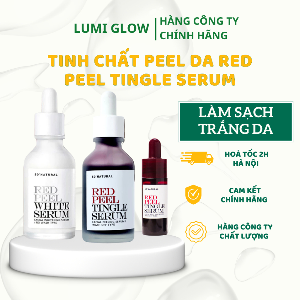 Tinh chất Peel da sinh học So’Natural Red Peel Tingle Serum Tinh Chất Peel Da Red Peel Làm Sạch  Sâu