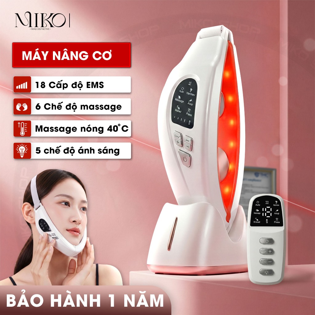 Máy Nâng Cơ Trẻ Hóa Da Massage V-Line MIKO 6 Chế Độ, 18 Cường độ,Công Nghệ Ánh Sáng Sinh Học,Bảo hành 12 tháng