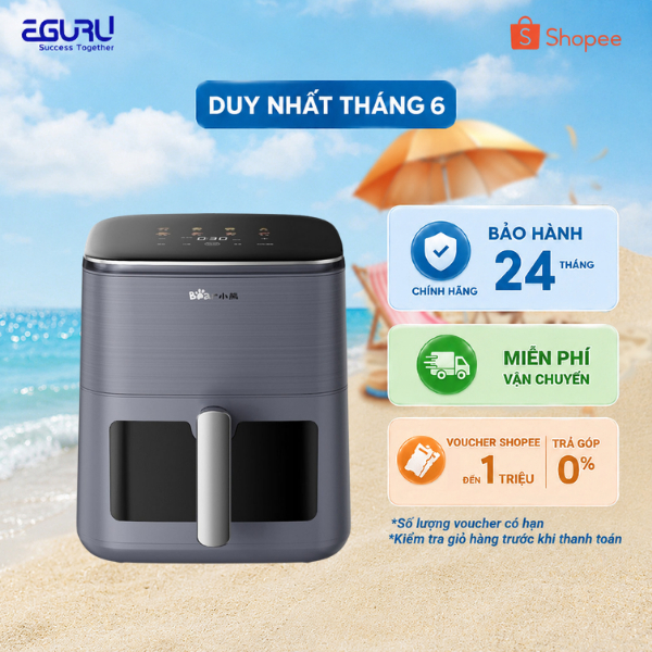 Nồi Chiên Không Dầu 6,2L Bear QZG-H16R3 (AF-4H16K) |1600W - Thiết kế 4D - 2 Tốc độ Gió - BH 18 Tháng