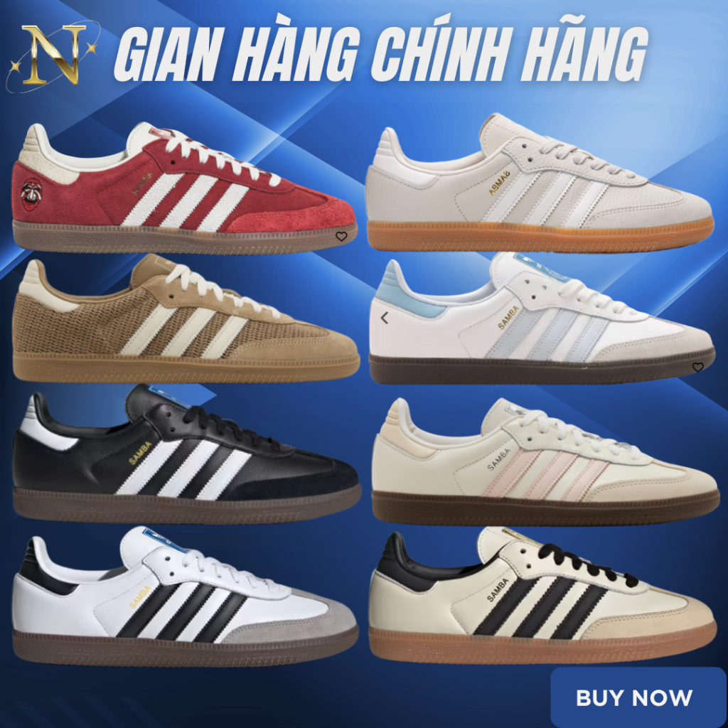 [𝙎𝘼𝙇𝙀 Chính Hãng] Giày Adidas Samba AUTHENTIC. Giày Sneaker Samba Đế Nâu Basic Nam Nữ.