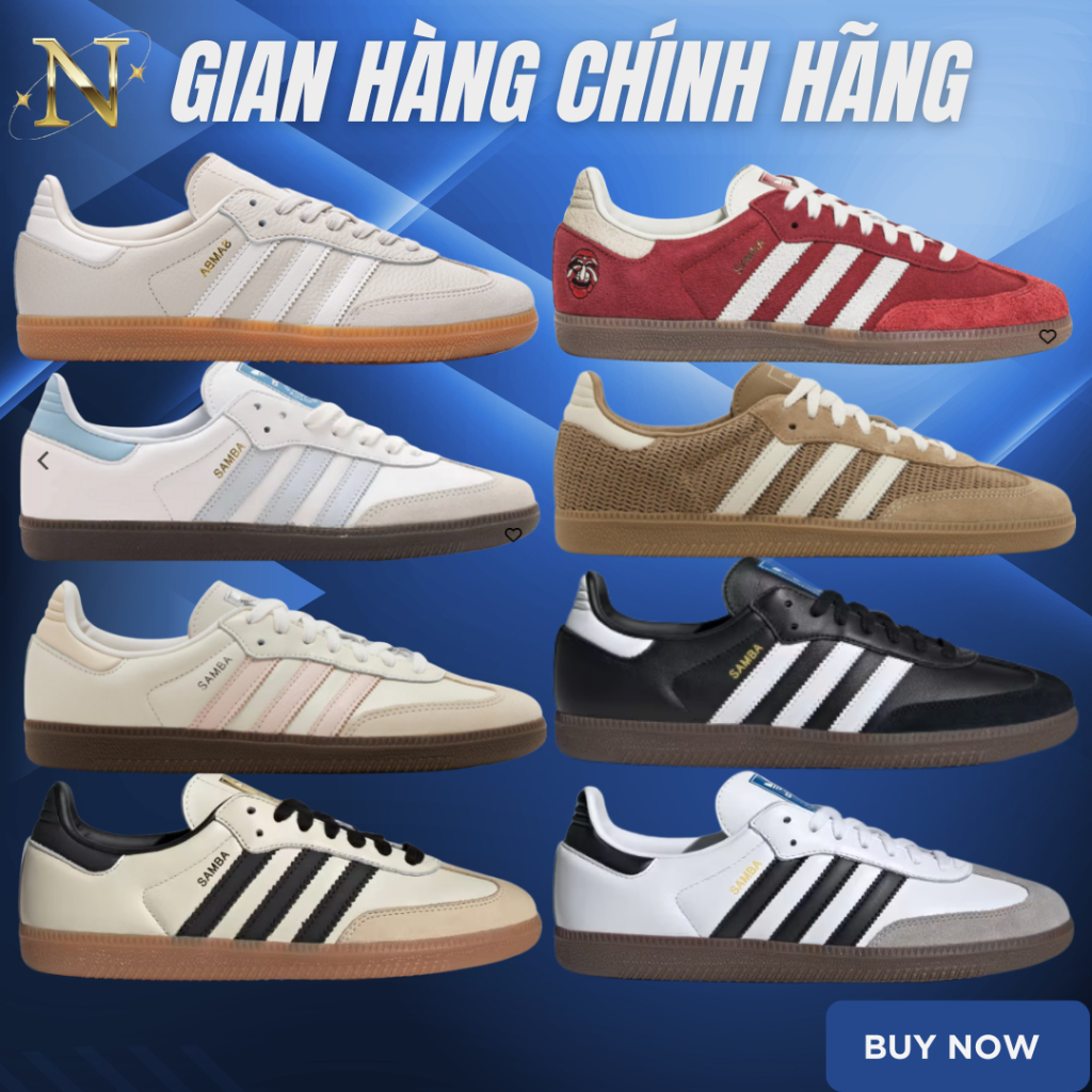 [HÀNG CHÍNH HÃNG] Giày Adidas Samba AUTHENTIC. Giày Sneaker Samba Đế Nâu Basic Nam Nữ. Bao Check