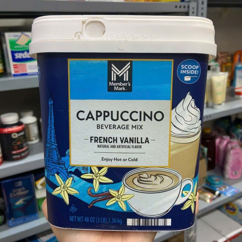 Bột cà phê Cappuccino French Vanilla Mark Member's 1.36kg - thơm ngon,đậm vị