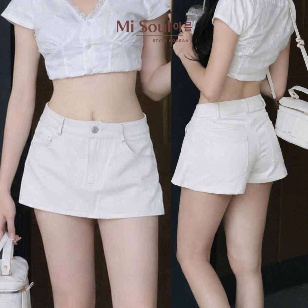 Quần Giả Váy Kaki Dáng Ngắn Có Lót Sexy, Chân Váy Lót Quần Tà Váy Ngoài Cá Tính MiSoul 565