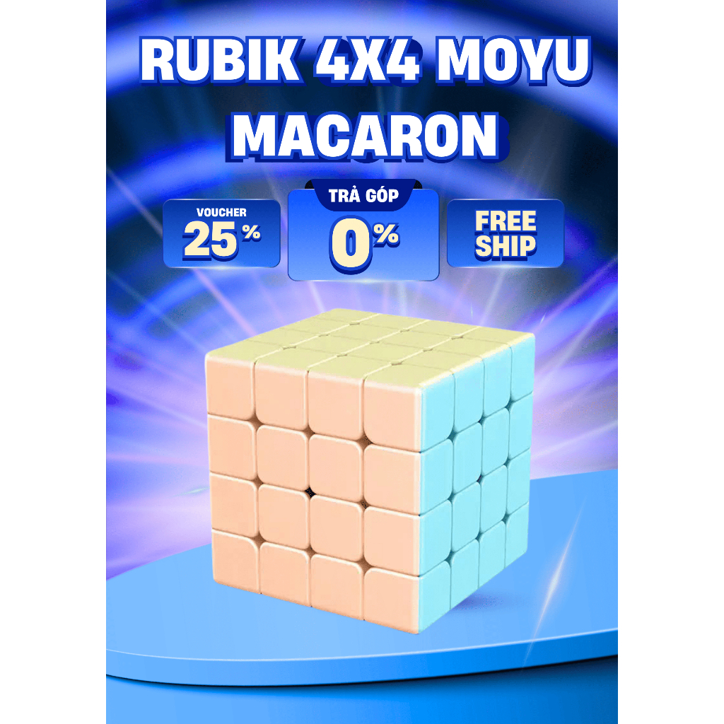 Rubik 4x4 MoYu MeiLong Macaron 4x4 Cube Khối Lập Phương Rubic 4 Tầng Đồ Chơi Trí Tuệ Trẻ Em 4x4x4 HA