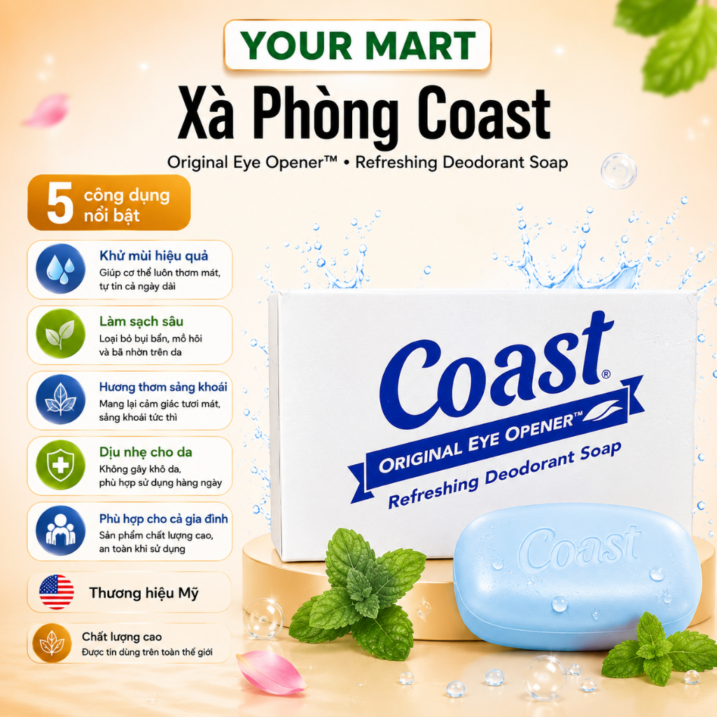 Xà phòng Coast, Irish, Caress hương hoa hàng Mỹ