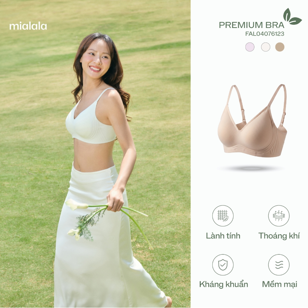 Áo ngực 3369 Mialala Premium Đệm Mỏng 0.5cm, Không Gọng, Thiết Kế Full Cup Phù Hợp Cho Mùa Hè
