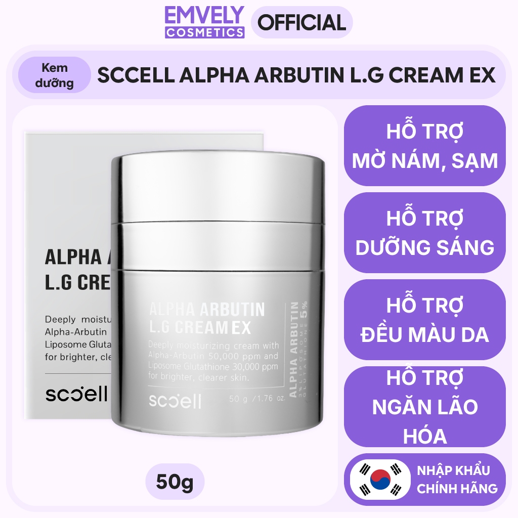 Kem Dưỡng SCCELL ALPHA ARBUTIN L.G CREAM EX (50g)