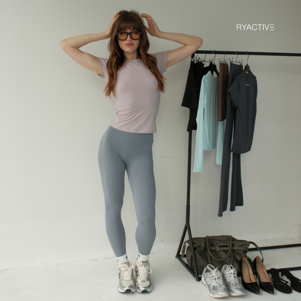 Quần tập yoga/thể thao lưng cao RYACTIVE - RYA LEGGING Màu Xám (Ultimate Grey)