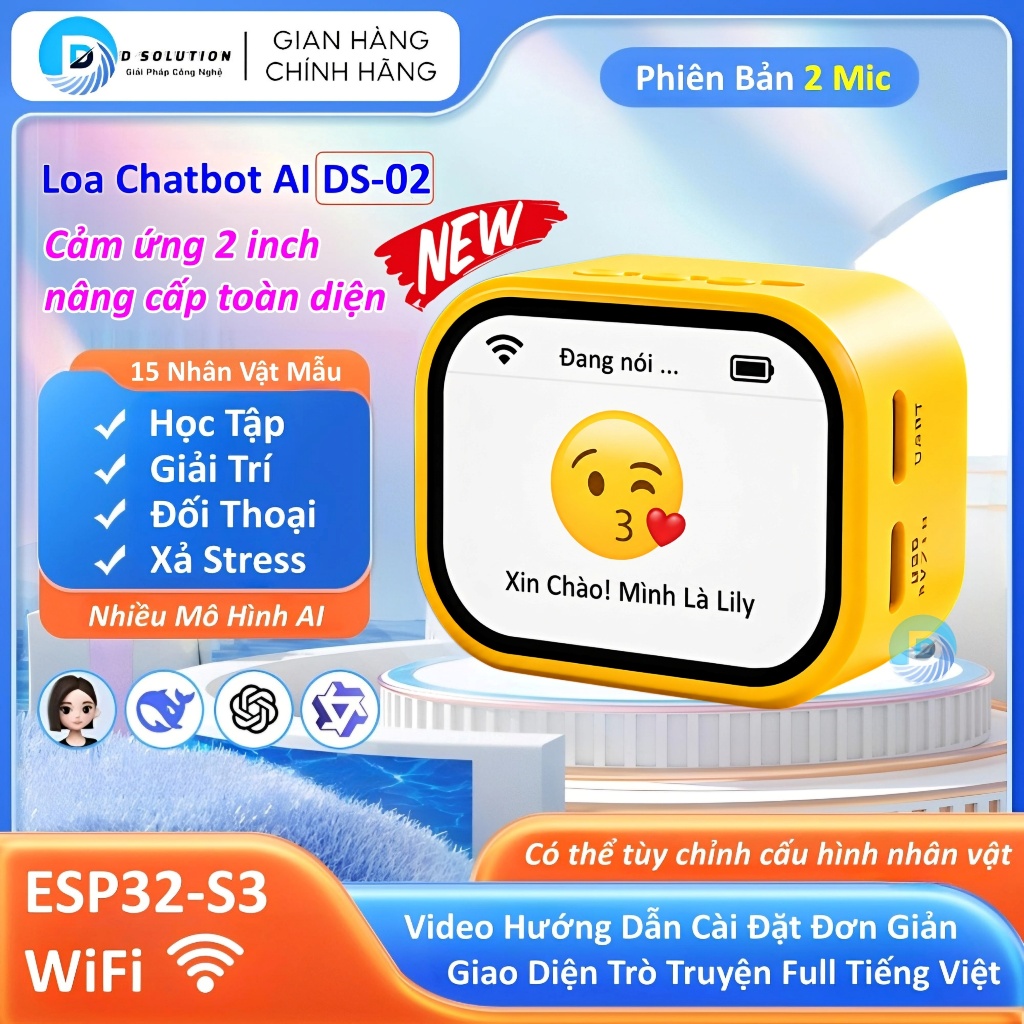 Loa Chatbot AI Xiaozhi Đối Thoại Trí Tuệ Nhân Tạo Học Tập Giải Trí ESP32-S3 Loa Thông Minh DS-02