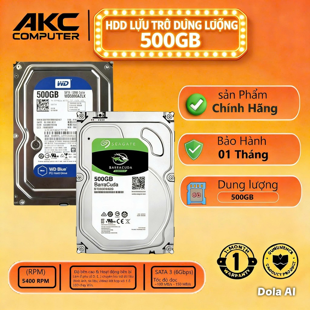 Ổ CỨNG HDD 500GB WD & SEAGET 3.5-2ND-SK 100%