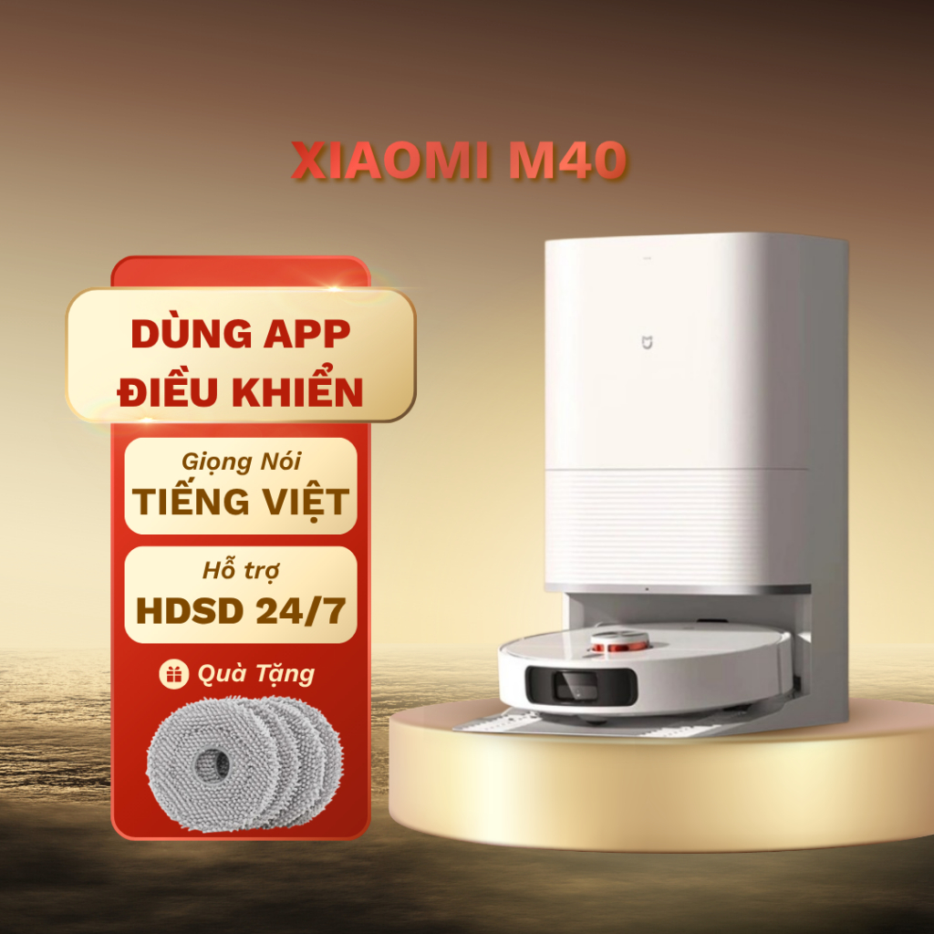 Robot Hút Bụi Lau Nhà Xiaomi M30S / M40 – Tự Giặt Sấy, Lực Hút Mạnh 7300Pa–12000Pa