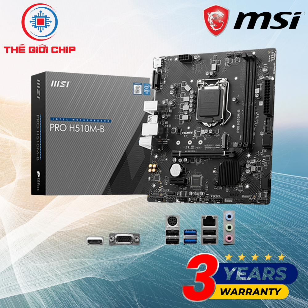 Mainboard MSI H510M-B M.2  (Intel H510 / Socket 1200 / m-ATX / DDR4 x 2) l like new Bảo hành 36 thán
