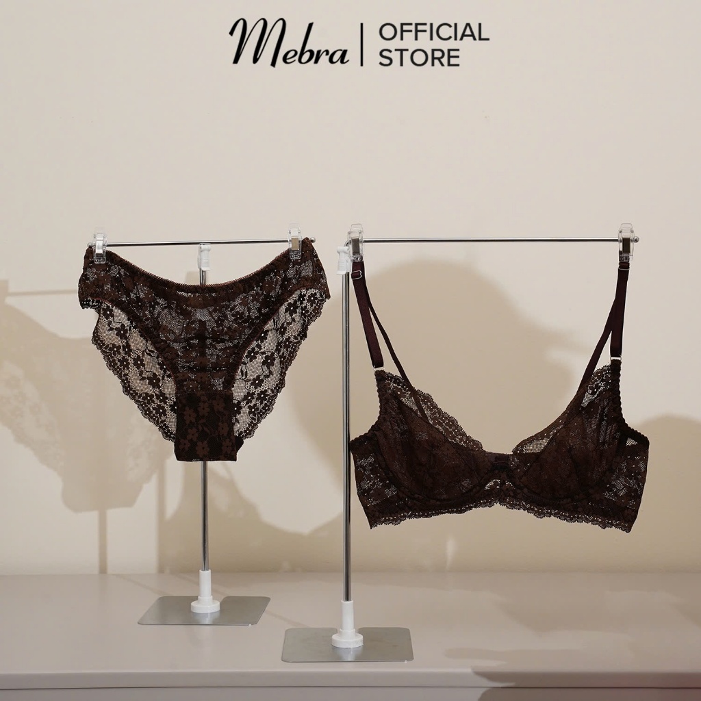 Bộ Đồ Lót Ren MEBRA Áo Lót Ren Có Gọng Mút Mỏng Xuyên Thấu Kèm Quần Lót Ren Hoa Sexy Quyến Rũ - Màu Nâu Tây | BigBuy360 - bigbuy360.vn