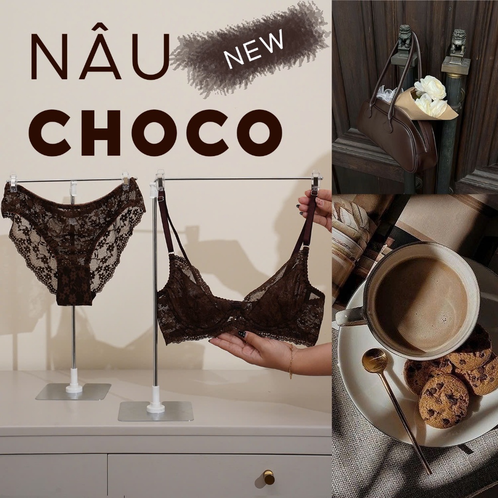 Bộ Đồ Lót Ren MEBRA Áo Lót Ren Có Gọng Mút Mỏng Xuyên Thấu Kèm Quần Lót Ren Hoa Sexy Quyến Rũ - Màu Nâu Tây | BigBuy360 - bigbuy360.vn