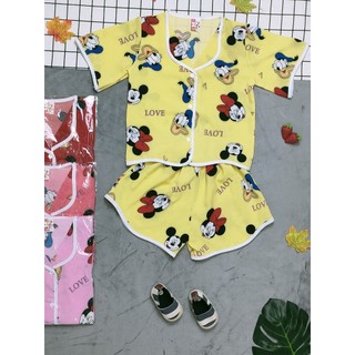 Bộ Lụa Tay Ngắn Gợn Sóng Bé (giao họa tiết ngẫu nhiên) (13-15kg)