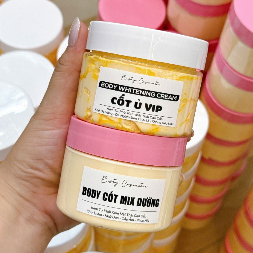 Combo Kem Ngày Đêm Cốt Ủ Vip 150g + Cốt Mix Dưỡng 150g, Trắng Nhanh, Khử Da Vàng, Da Ngăm Chai Lì