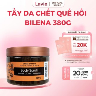 Tẩy tế bào chết body quế hồi cà phê Nga hãng Bilena mẫu mới hộp 380g giúp da trắng sang mịn màng -