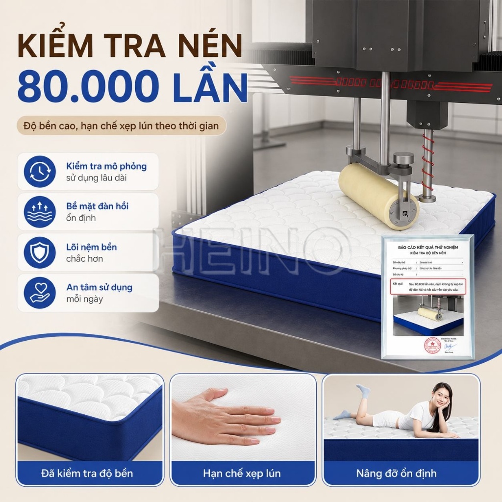 HEINO Nệm Lò Xo Túi Độc Lập 20cm Êm Ái Thoáng Khí Nâng Đỡ Cột Sống Cho Phòng Ngủ Gia Đình COD | BigBuy360 - bigbuy360.vn