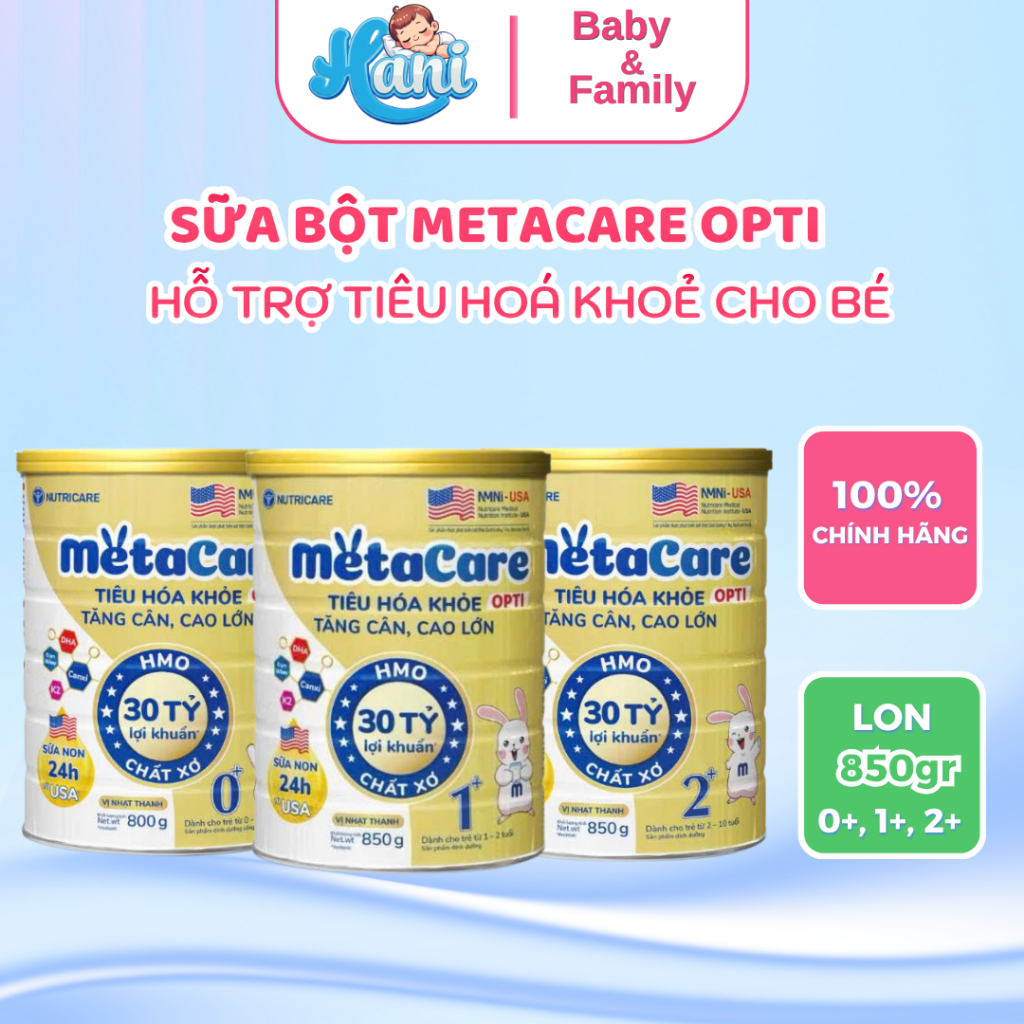 Sữa Bột Metacare Opti Vàng Lon 800g - Đủ Số Cho Bé