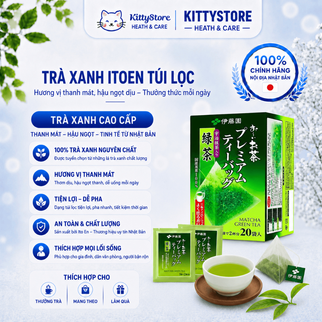Hộp Trà Xanh Trà Túi Lọc Trà Matcha Trà Gạo Lứt Bột Trà Xanh Matcha Uji Itoen Nhật Bản