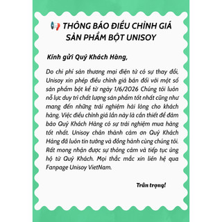 Bột đậu nành Unisoy - ít đường ( HÀNG CHÍNH HÃNG VÀ NHẬP KHẨU TRỰC TIẾP )