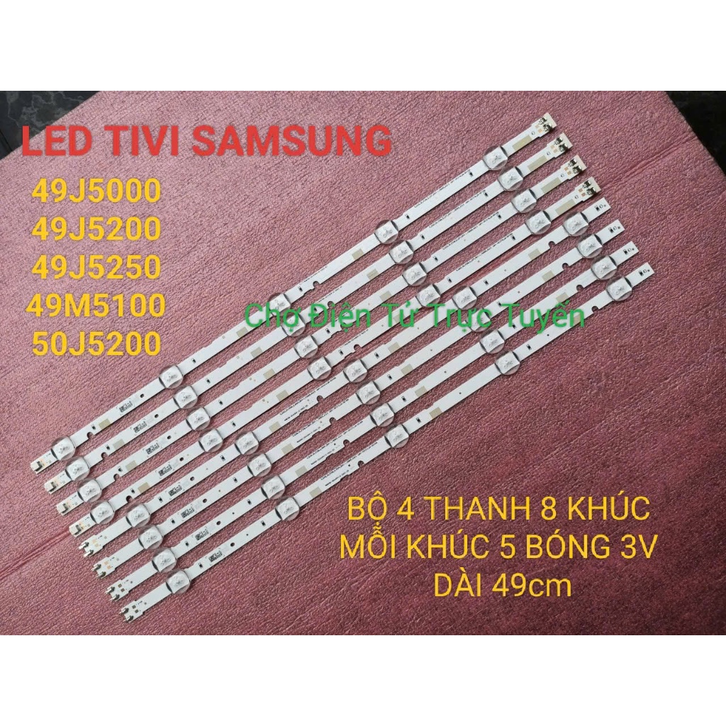 LED TIVI SAMSUNG 49J5000 49J5200 49J5250 49M5100 50J5200 MỚI BỘ 4 THANH MỖI THANH 10 BÓNG 3V