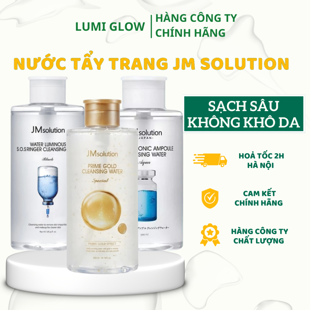 Nước tẩy trang Jm Solution H9 Nước tẩy trang sạch sâu dịu nhẹ cấp ẩm JM Solution Hàn Quốc 500ml/850m