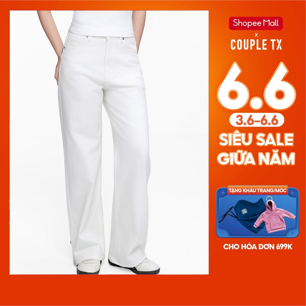 Quần Jean Ống Rộng Nữ Couple TX Cullotte WJE 2034