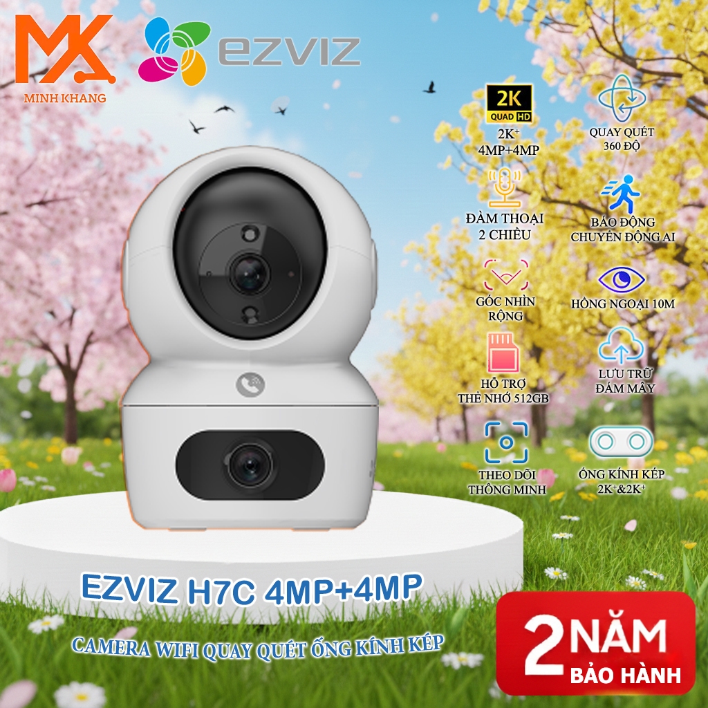 Camera Wi-Fi Quay Quét EZVIZ H7c Dual 2K⁺ & 2K⁺ – Ống Kính Kép Toàn Cảnh, Theo Dõi Thông Minh