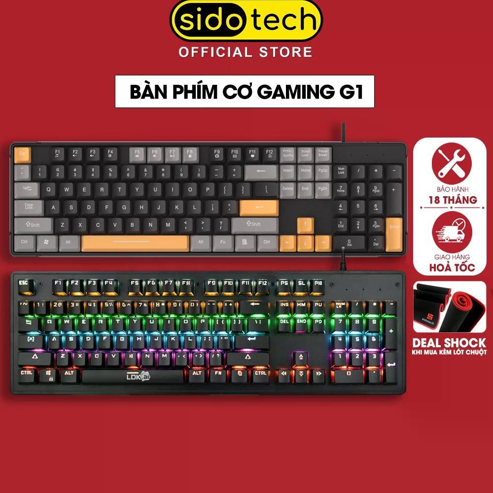 Bàn phím cơ gaming SIDOTECH TERMINATO G1 có dây full size 104 phím blue switch LED RGB cho máy tính 