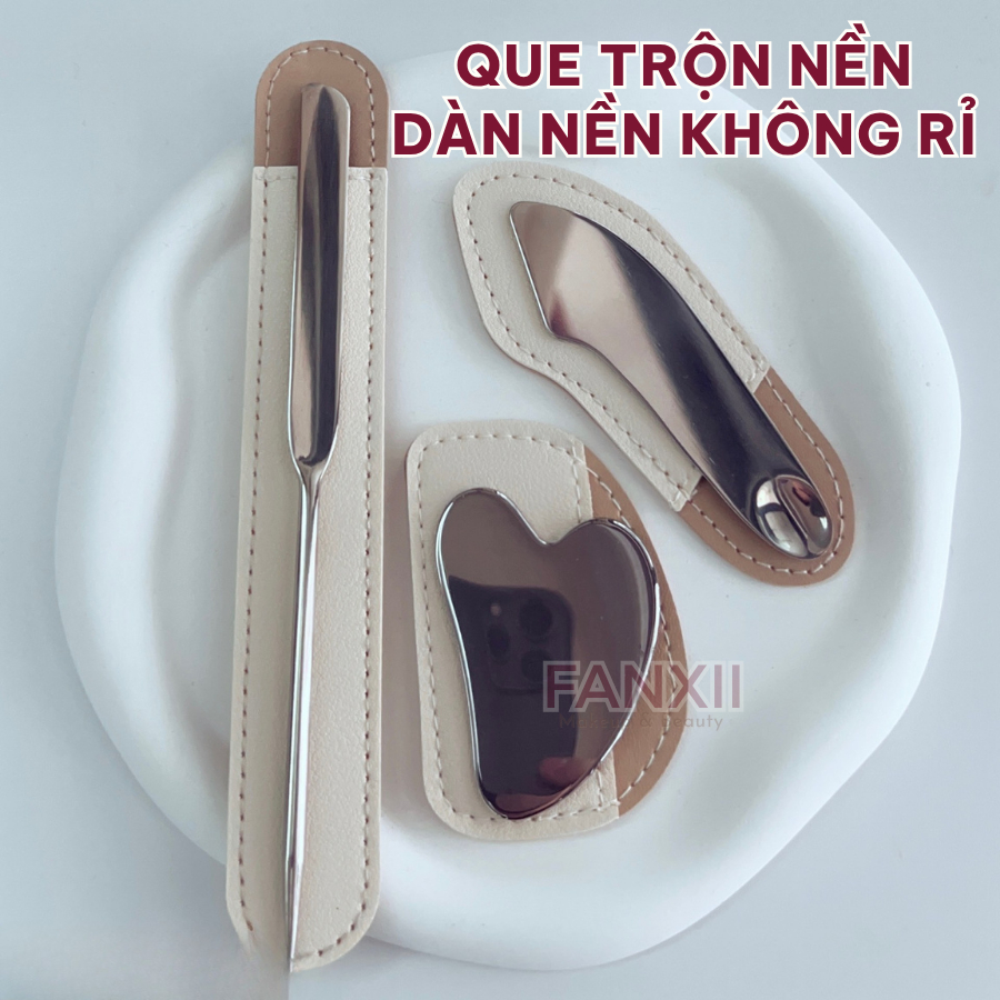 Que Squatula Dàn Kem Nền Khay Trộn Kem Nền Bằng Thép Không Gỉ Bẳng Trộn Cho Lớp Nền Mỏng Mịn - FANXI