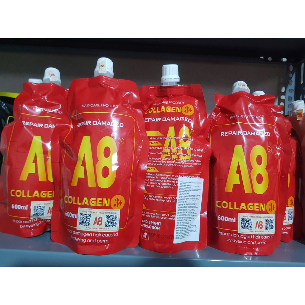 HẤP Ủ XẢ TÓC COLAGEN PHỤC HỒI A8 (Hàgg công ty) 600ml