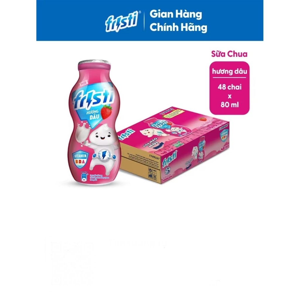 Thùng 48 chai sữa chua uống hương dâu Fristi 80ml