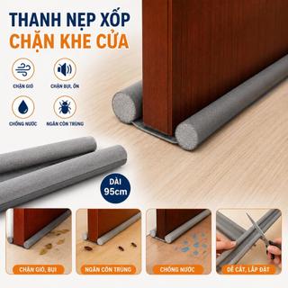 Combo 2 - Thanh xốp chắn khe cách nhiệt, cửa chống bụi, chống ồn, chống thoát hơi máy lạnh, chống côn trùng