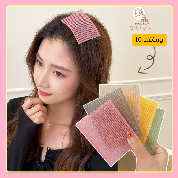 Combo 10 Miếng Dán Tóc Mái Giữ Tóc Trang Điểm Nhiều Màu Sắc
