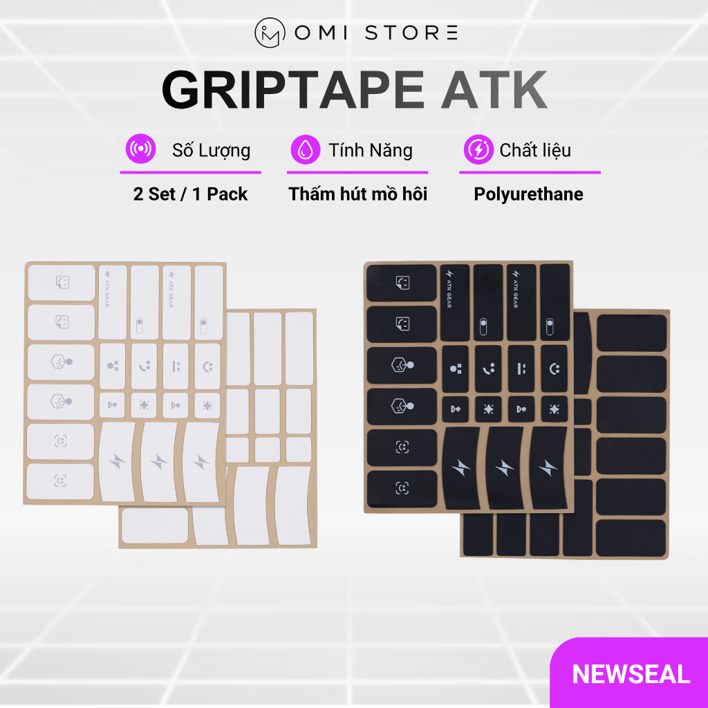 Miếng Dán Chuột ATK Grip Tape 0.3mm Chống Trượt / Keo 3M Cao Cấp / 2 Set 1 Pack / Dành Cho Mọi Chuột